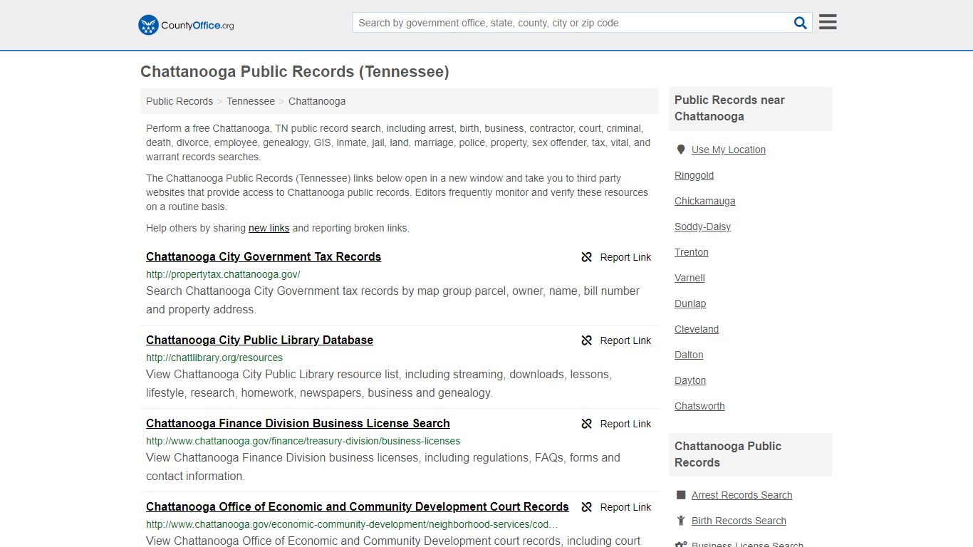 Public Records - Chattanooga, TN (Business, Criminal, GIS ...